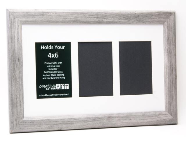 4x6 Multiple 3 4 5 6 7 8 9 10 11 & 12 Opening Driftwood Picture Frame With Mat For Alphabet Name Signs, Wedding Collage - image 1