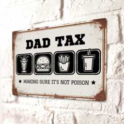 Dad Tax Sign, Metal Kitchen Wall Art, Funny Gift For Dad, Dining Room Decor - thumbnail 2