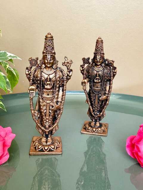 Copper Lord Tirupati Balaji Statue Miniature For Home Temple Srinivasa Govinda Venkateswara Idol Car Decor Vishnu Statue Gifts - image 1