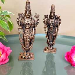 Copper Lord Tirupati Balaji Statue Miniature For Home Temple Srinivasa Govinda Venkateswara Idol Car Decor Vishnu Statue Gifts - thumbnail 4