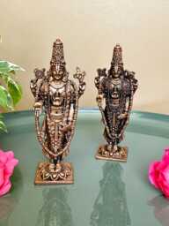 Copper Lord Tirupati Balaji Statue Miniature For Home Temple Srinivasa Govinda Venkateswara Idol Car Decor Vishnu Statue Gifts - thumbnail 1