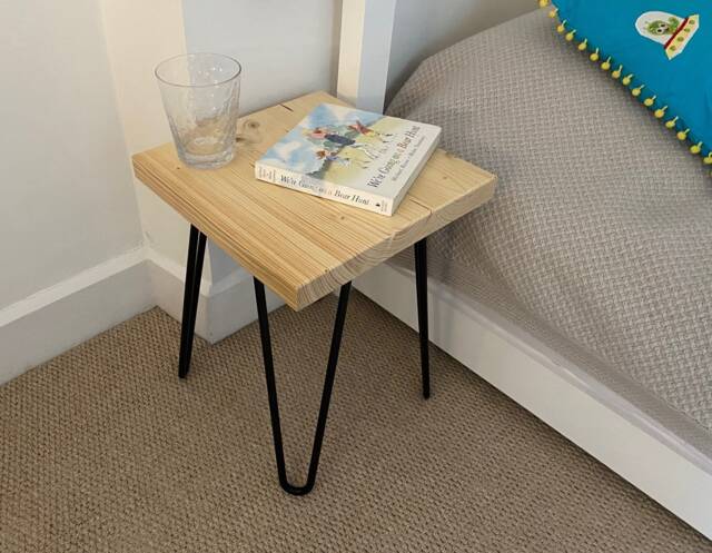 Bedside Table - Hairpin Legs Side Nightstand For Lamp - image 1