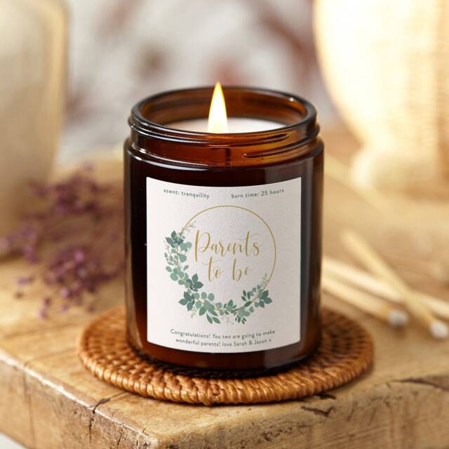 Parents To Be Gift Botanical Candle, Pregnancy Congratulations - Personalised Gifts - image 1