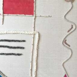 Abstract Fiber Art Wall Hanging Modern Embroidered Tapestry - 20x28 Inch - 50x70 cm - thumbnail 2