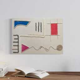 Abstract Fiber Art Wall Hanging Modern Embroidered Tapestry - 20x28 Inch - 50x70 cm - thumbnail 3