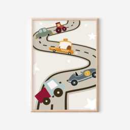 Bold Vehicle & Transport Road Print. Perfect Wall Art For A Nursery, Bedroom Or Playroom - Print Only - thumbnail 2