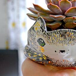 Custom Pet Portrait, Mini Planter, Cat Personalized Animal Miniature, Pet, Figurine, Succulent Planter - thumbnail 4