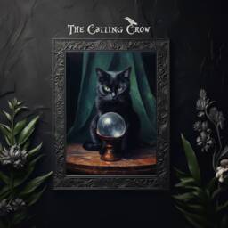 Black Cat Crystal Ball Print, Poster Dark Academia, Gothic Victorian, Art, Witchy Decor, Lover Gift - thumbnail 3