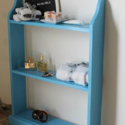 Freestanding Wooden Bookcase 3-Tier Pine Shelf, Assembled - thumbnail 3