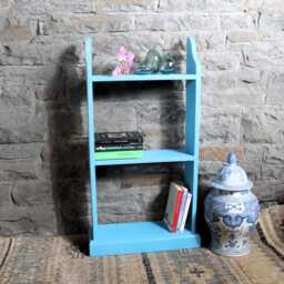 Freestanding Wooden Bookcase 3-Tier Pine Shelf, Assembled - thumbnail 4