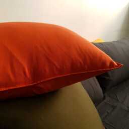Handmade Linen Throw Pillow Cover, Burnt Orange, Square & Rectangle - thumbnail 3