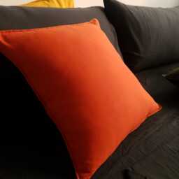 Handmade Linen Throw Pillow Cover, Burnt Orange, Square & Rectangle - thumbnail 2