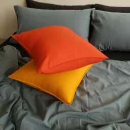 Handmade Linen Throw Pillow Cover, Burnt Orange, Square & Rectangle - thumbnail 1