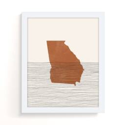 Georgia Boho Decor - Mid Century Wall Art, Minimalist Art & Abstract Print, State Map Print - thumbnail 2