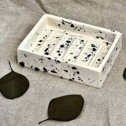 Handmade Terrazzo Jesmonite Soap Dish Modern Bathroom Storage - thumbnail 3
