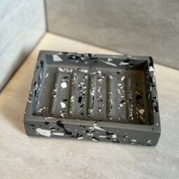 Handmade Terrazzo Jesmonite Soap Dish Modern Bathroom Storage - thumbnail 2
