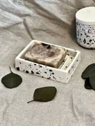 Handmade Terrazzo Jesmonite Soap Dish Modern Bathroom Storage - thumbnail 1