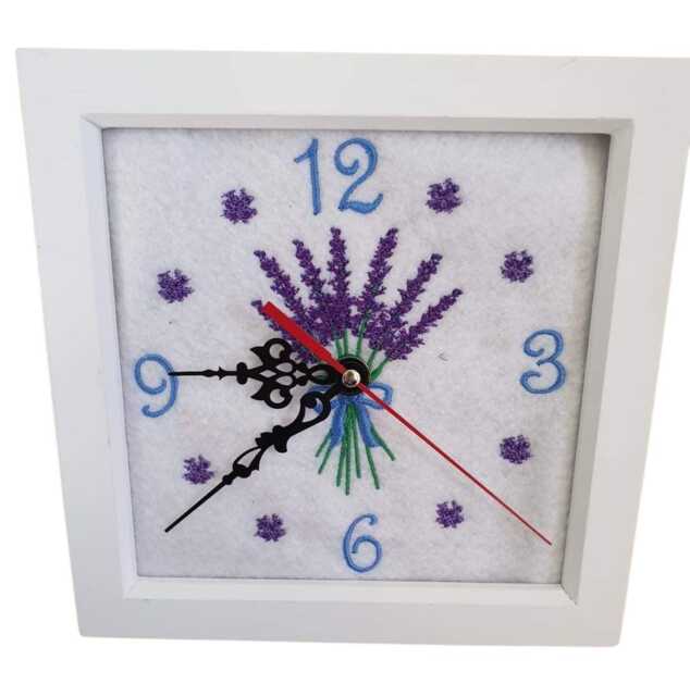 Embroidered Lavender Clock. - Silent - image 1