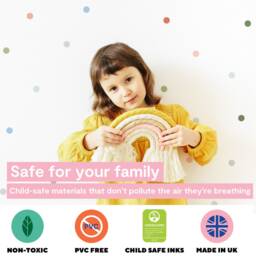 Nature Inspired Polka Dot Wall Stickers - Decals For Kids PVC-Free, No Odour Reusable Peel & Stick Fabric - thumbnail 3