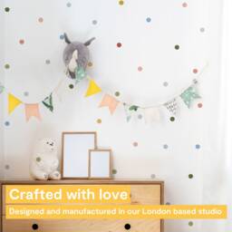Nature Inspired Polka Dot Wall Stickers - Decals For Kids PVC-Free, No Odour Reusable Peel & Stick Fabric - thumbnail 2