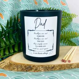 Dad Father Bereavement Sympathy Candle - Remembrance - Memoriam Goodbyes Are Not Forever, The End Matt Black Glass Jar - thumbnail 1