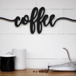 Rustic Coffee Bar Wood Cutout Sign - Farmhouse Kitchen Wall Art Decor For Home Nook - thumbnail 2