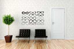 Eyeglasses Wall Decal, Eye Glasses Decor, Optometry Office Art, Eyeglass Frames, Doctor Artwork, Optometrist - thumbnail 1