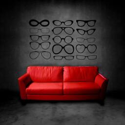Eyeglasses Wall Decal, Eye Glasses Decor, Optometry Office Art, Eyeglass Frames, Doctor Artwork, Optometrist - thumbnail 2