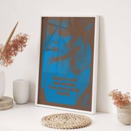 Scarface Lofi Quote Wall Art Print Blue & Black Retro Typography Poster For Bedroom Kitchen Or Lounge Framed Unframed - thumbnail 3