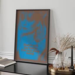 Scarface Lofi Quote Wall Art Print Blue & Black Retro Typography Poster For Bedroom Kitchen Or Lounge Framed Unframed - thumbnail 2