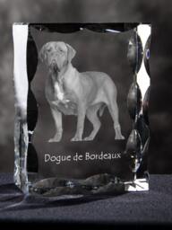 French Mastiff, Dogue De Bordeaux, Cubic Crystal With Dog, Souvenir, Decoration, Limited Edition, Collection - thumbnail 1