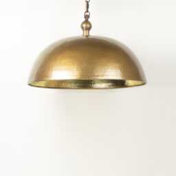 Dome Brass Pendant Lamp Shade - Hammered Kitchen Island Lighting Industrial Art Deco Light Fixture