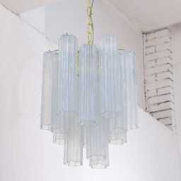 Murano Chandelier Tronchi ??35 cm - Opal Glass Hand-Blown Italy Mid-Century Modern - thumbnail 2