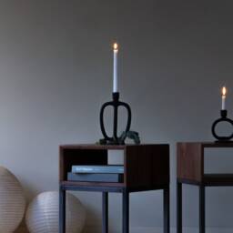 Konk ??? Wallark Side Table Bespoke Sizes Available Industrial Solid Wood & Steel Bedside Table, Mid Century Inspired Storage - thumbnail 2