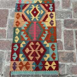 4x6 Afghan Tribal Hand-Knotted Wool Kilim Rug - Modern Colorful Flatweave Artisan Geometric Carpet For Living Room Or Studio Giftable - thumbnail 2
