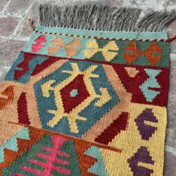 4x6 Afghan Tribal Hand-Knotted Wool Kilim Rug - Modern Colorful Flatweave Artisan Geometric Carpet For Living Room Or Studio Giftable - thumbnail 3