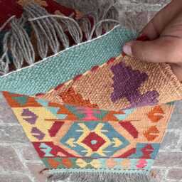 4x6 Afghan Tribal Hand-Knotted Wool Kilim Rug - Modern Colorful Flatweave Artisan Geometric Carpet For Living Room Or Studio Giftable - thumbnail 4