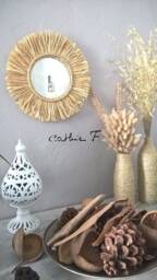 Double Rope Raffia Mirror - thumbnail 1