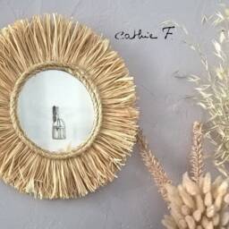 Double Rope Raffia Mirror - thumbnail 2
