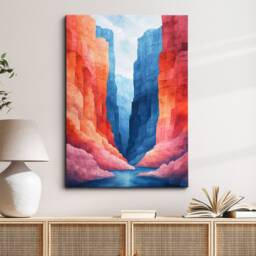 Cliff Edge Abstract Oil Painting Framed Poster Print & Canvas Wall Decor Art Bedroom Home Interior Floral Gift