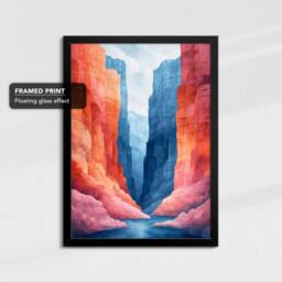 Cliff Edge Abstract Oil Painting Framed Poster Print & Canvas Wall Decor Art Bedroom Home Interior Floral Gift - thumbnail 2