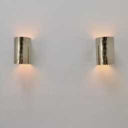 Pair Brass Perforated Cylinder Wall Sconce Modern Bedside Lighting L Light Fixture - Luxury Decorative Hallway Bedroom Accent - thumbnail 2
