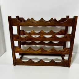 Rustic Wooden Wine Rack, Freestanding Bottle Storage - thumbnail 3
