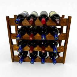 Rustic Wooden Wine Rack, Freestanding Bottle Storage