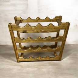 Rustic Wooden Wine Rack, Freestanding Bottle Storage - thumbnail 2
