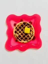 Waffle & Syrup Wall Hanging/Dopamine Decor/ Maximalist Fake Food/ Food Pop Art/ Sculpture/ Funky Decor/Kitchen Decor