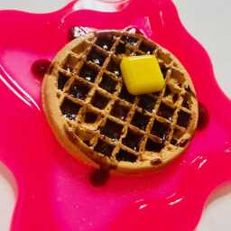 Waffle & Syrup Wall Hanging/Dopamine Decor/ Maximalist Fake Food/ Food Pop Art/ Sculpture/ Funky Decor/Kitchen Decor - thumbnail 2