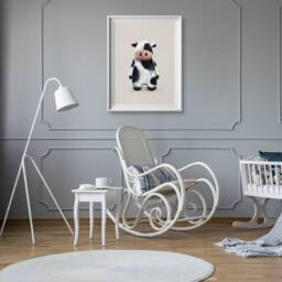 Pippa The Cow Nursery Print - Boho Farm Animal Wall Art - thumbnail 3