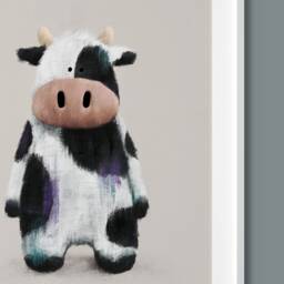 Pippa The Cow Nursery Print - Boho Farm Animal Wall Art - thumbnail 2