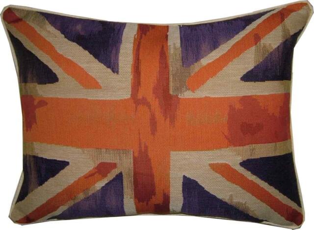 Union Jack Purple Design 3 Oblong Tapestry Cushion Pillow Cover - image 1
